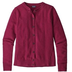 Patagonia cashmere berry red cardigan sweater